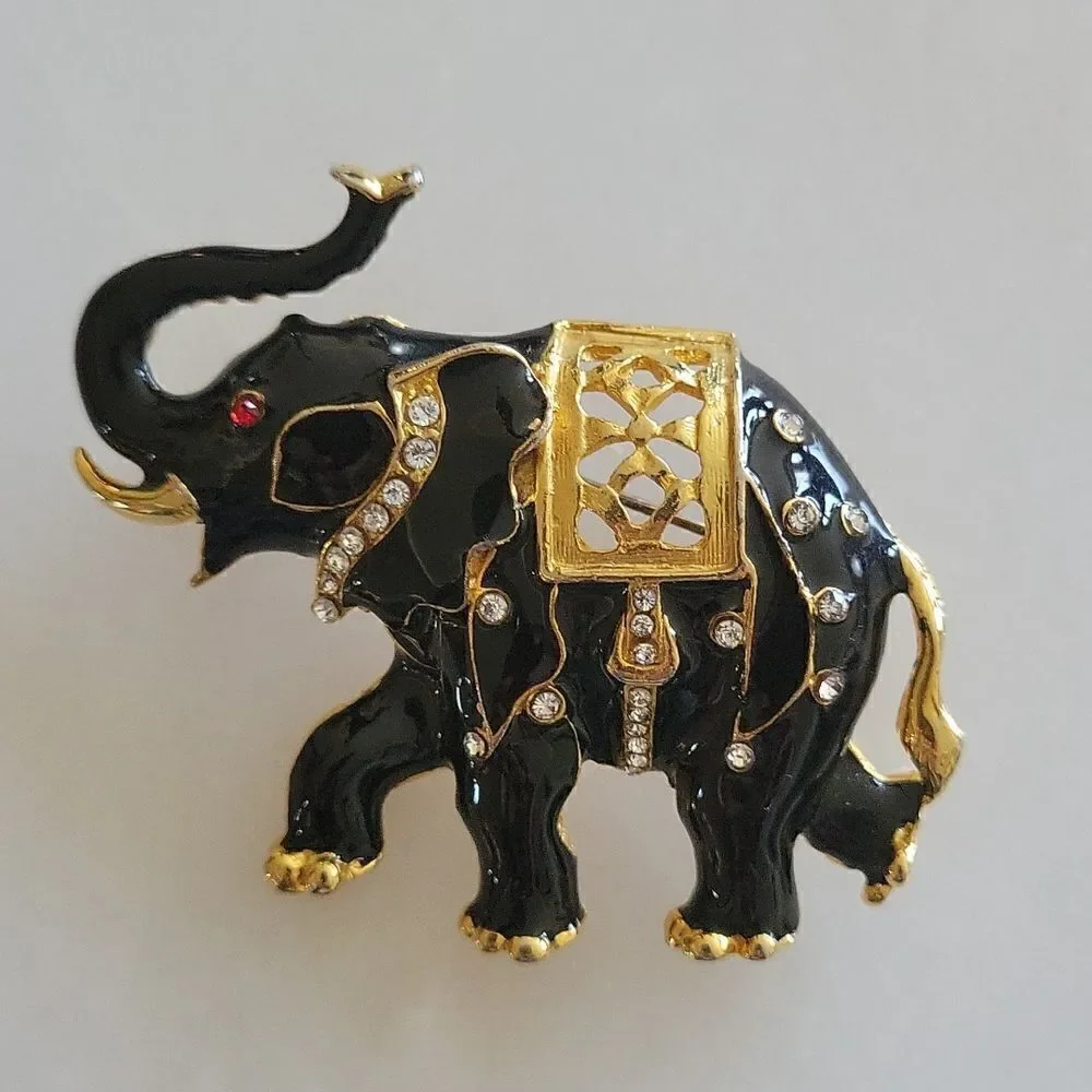 3 Elephant Pins Trunk Up Set of 3 Vintage Scatter Pins